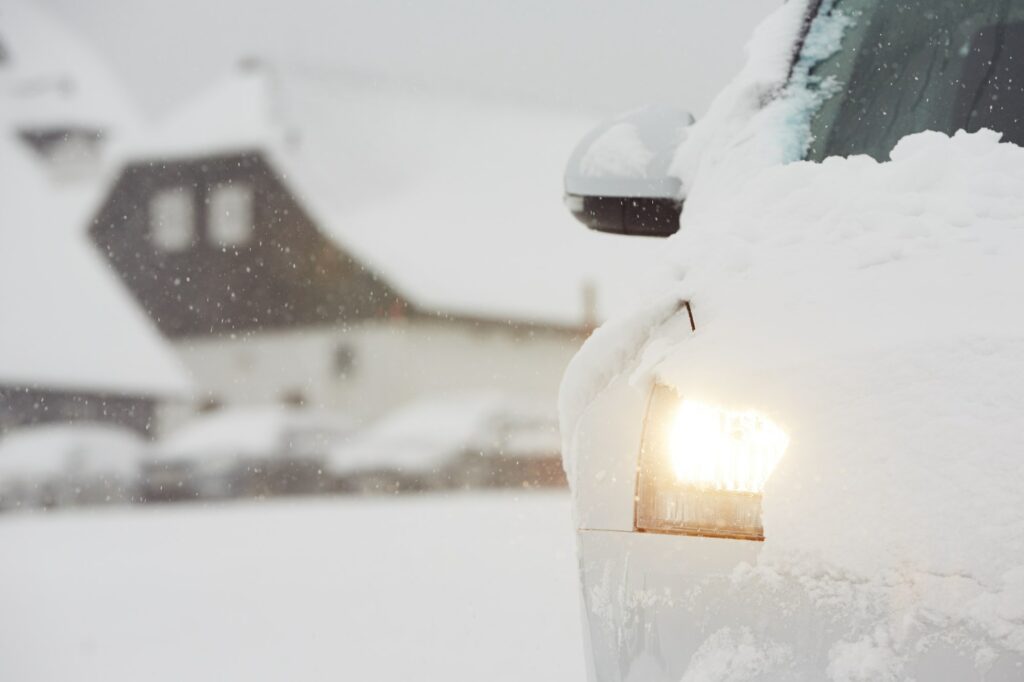 Car on winter road